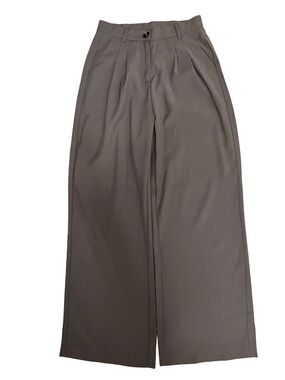 SHEIN Wide Leg High Waist Trousers in Gray
